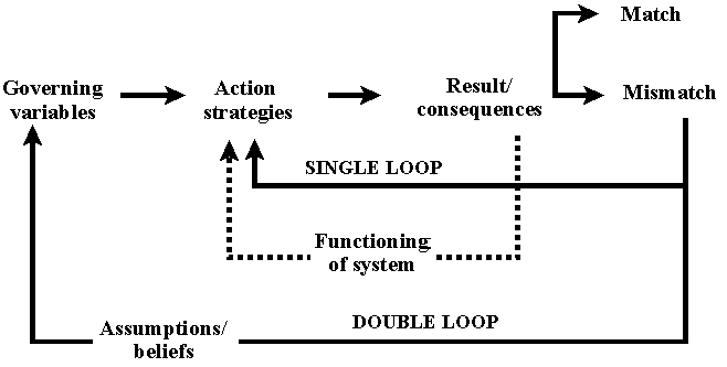single- and double-loop learning diagram